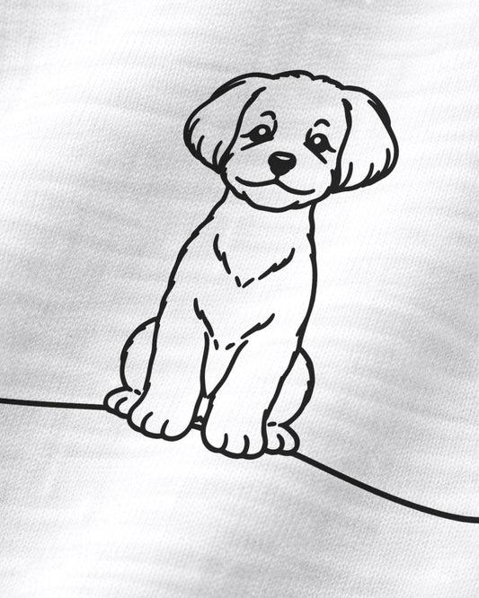 Motiv nah - Line Art Malteser mit Herz