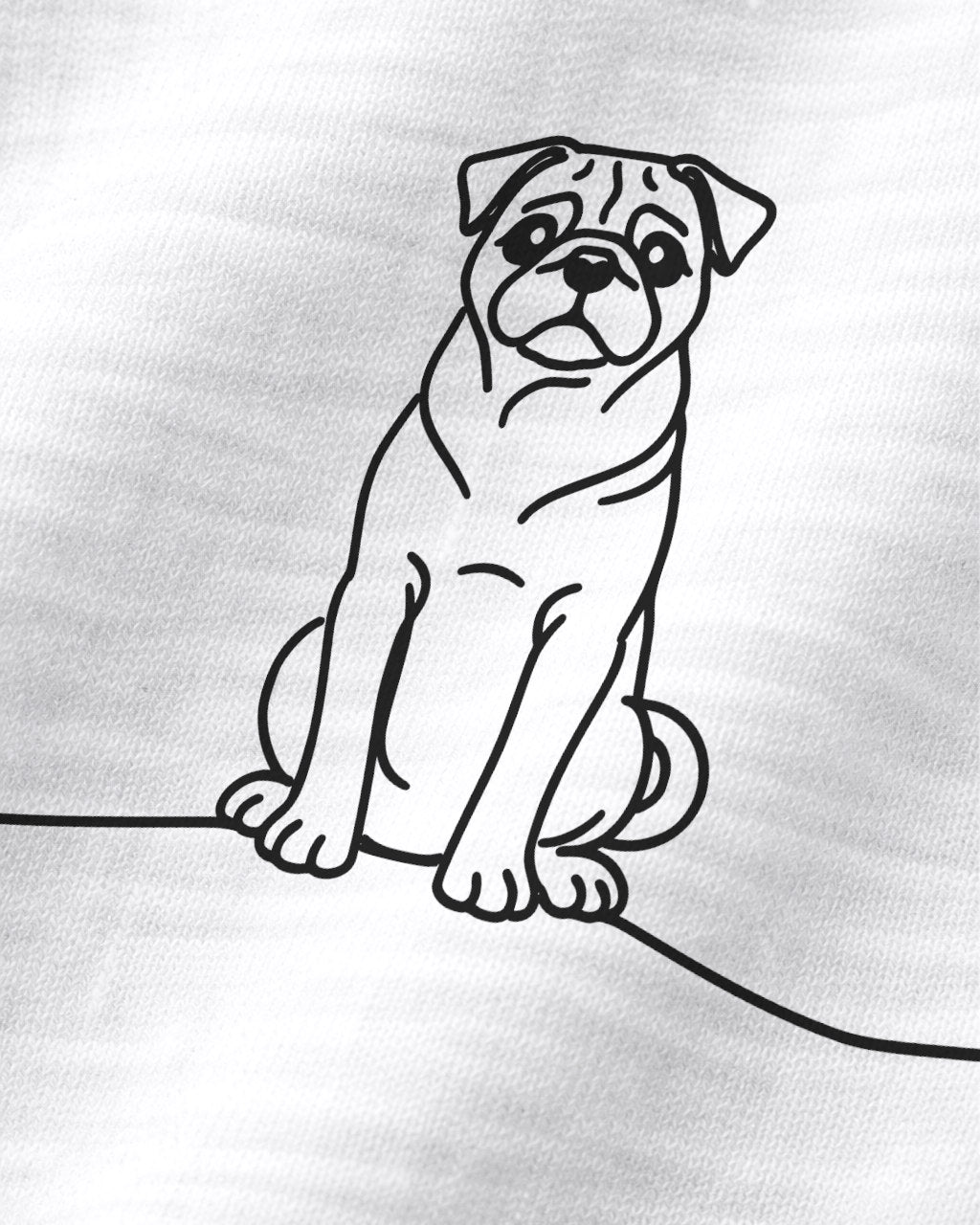 Motiv nah - Line Art Mops mit Herz