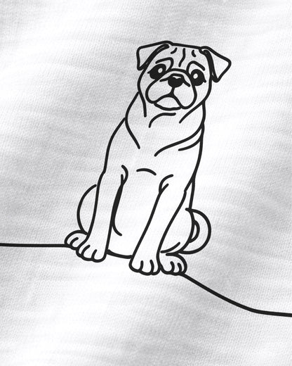 Motiv nah - Line Art Mops mit Herz