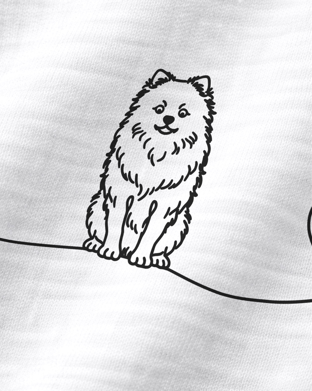 Motiv nah - LineArt Pomeranian mit Herz