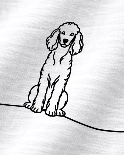 Detailbild - Line Art - Hund mit Herz - Pudel