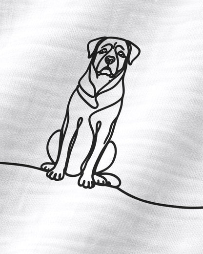 Motiv nah - Line Art - Rottweiler mit Herz