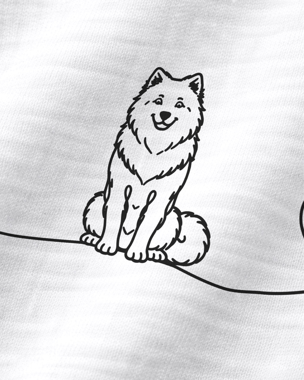 Motiv nah - LineArt Samojede mit Herz