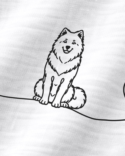 Motiv nah - LineArt Samojede mit Herz