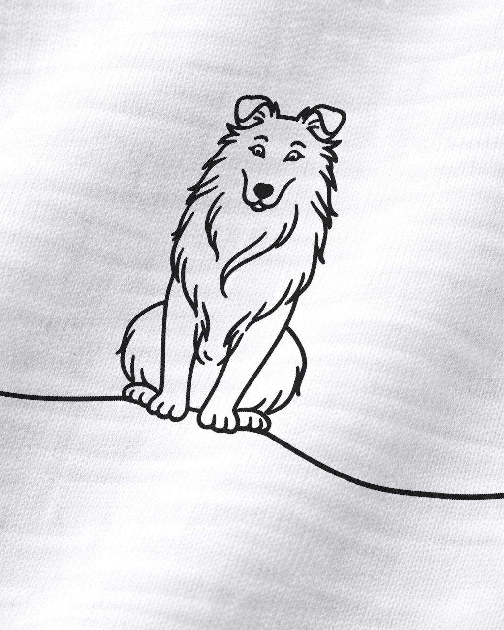 Motiv nah - LineArt Hund mit Herz - Shetland Sheepdog