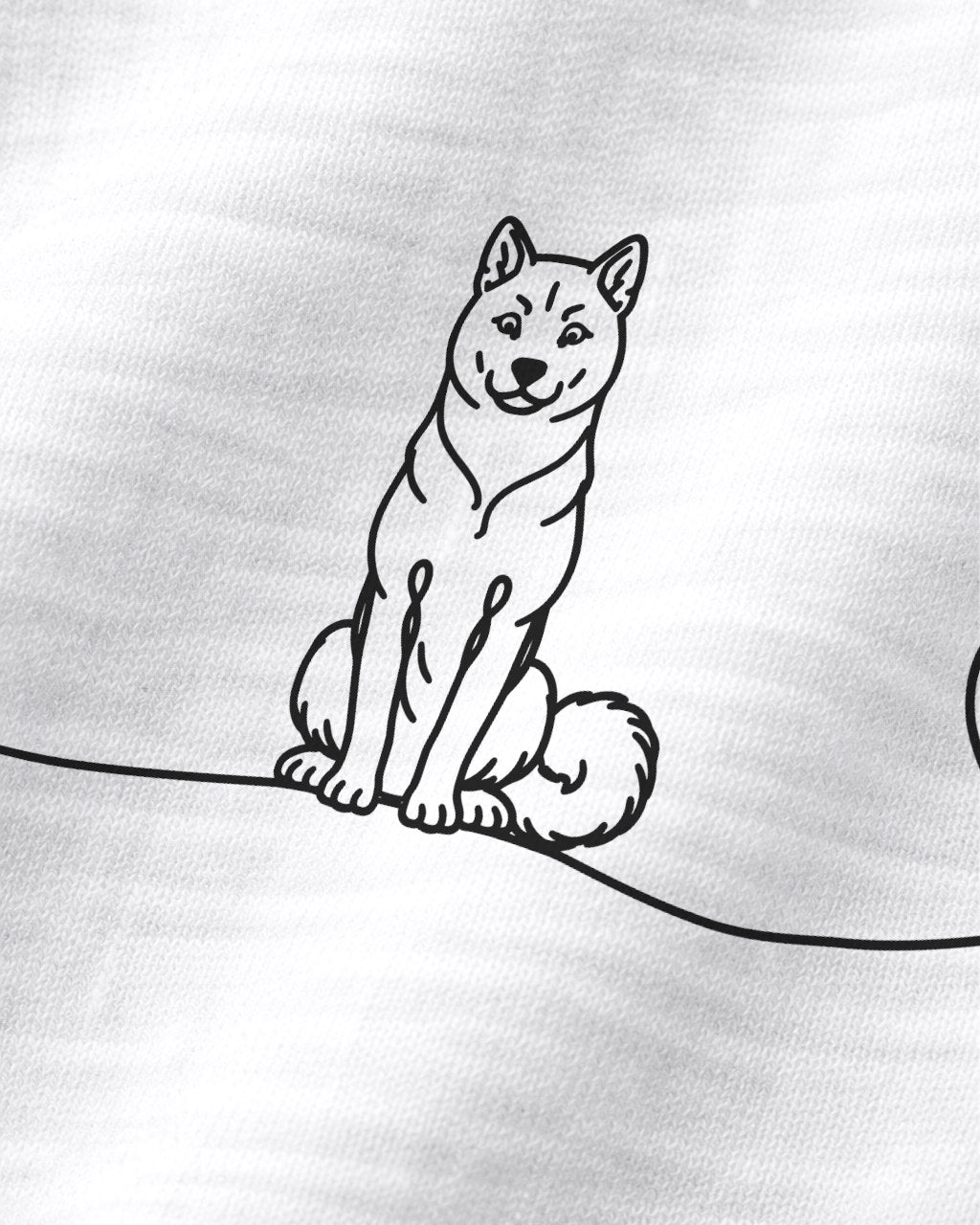 Motiv nah - LineArt Shiba Inu mit Herz