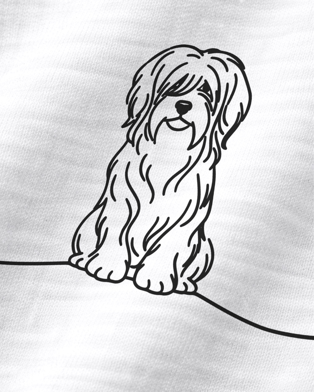 Motiv nah - Line Art Tibet-Terrier mit Herz