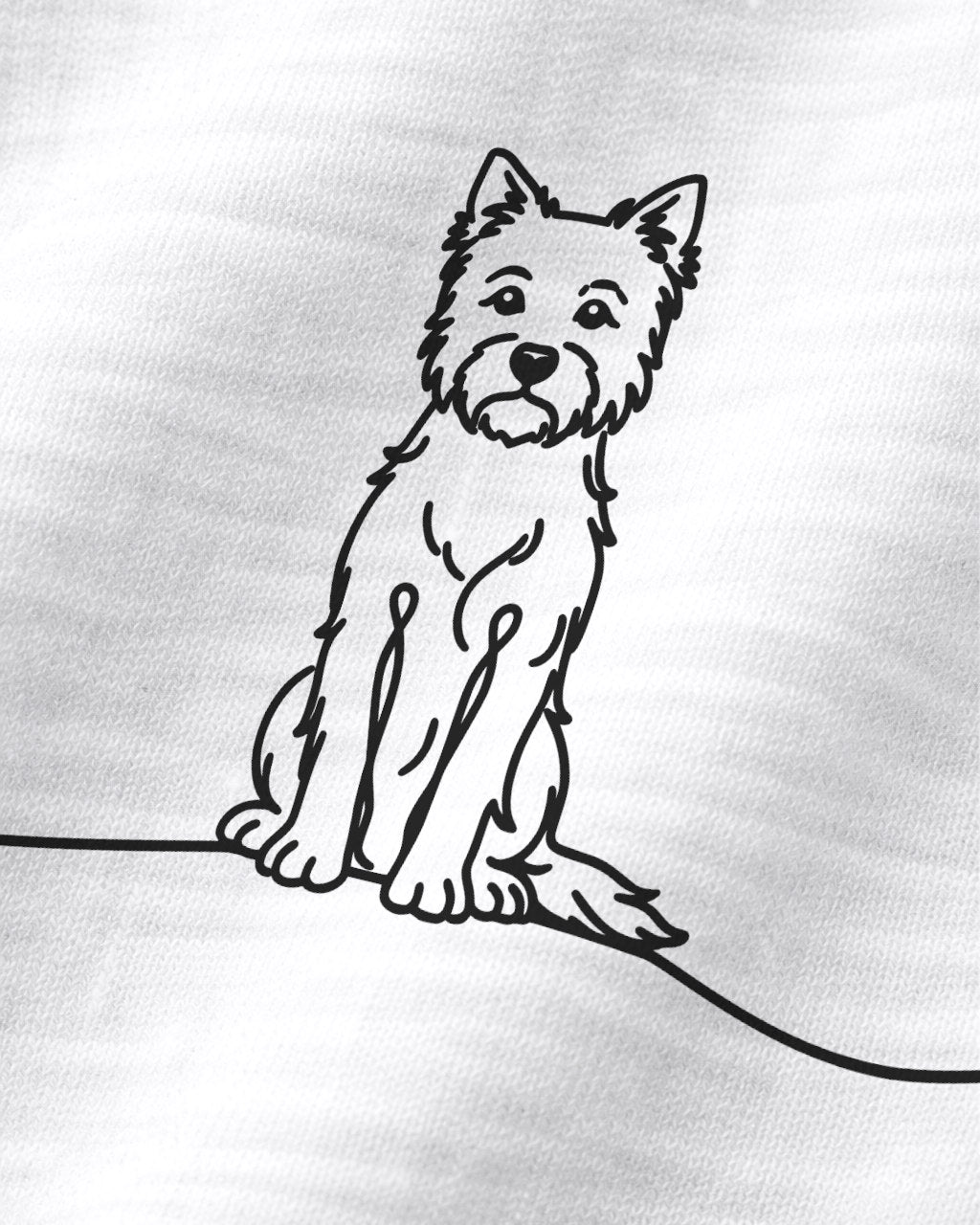 Motiv nah - Line Art Westie mit Herz