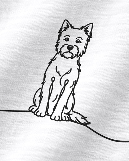 Motiv nah - Line Art Westie mit Herz