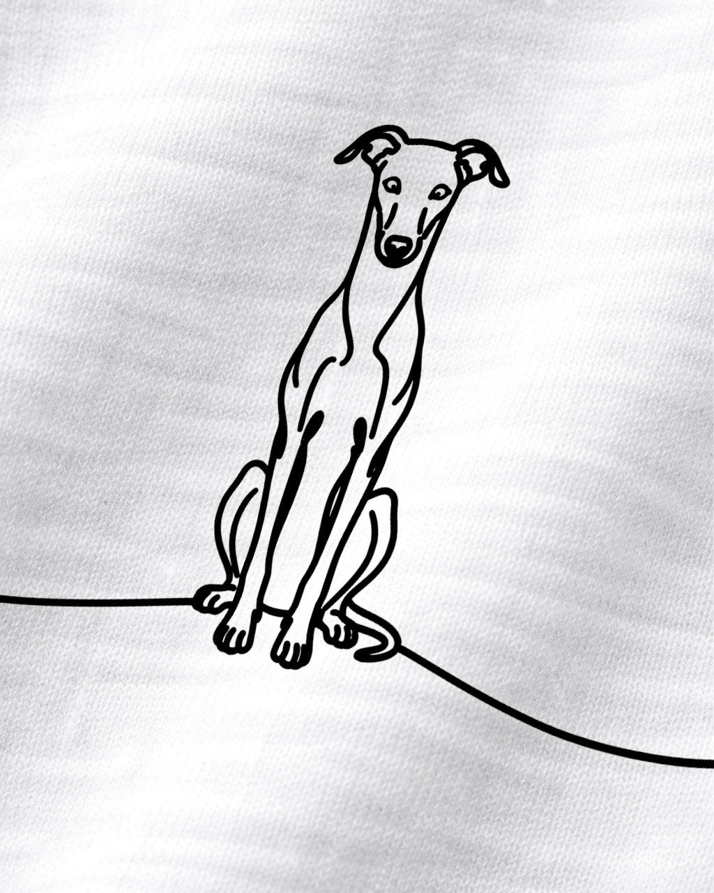 Line Art - Windhund mit Herz - Organic Shirt