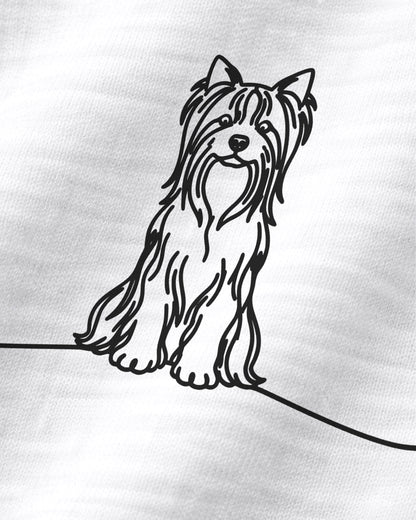 Motiv nah - Line Art Yorkie mit Herz