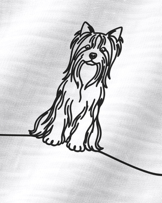 Motiv nah - Line Art Yorkie mit Herz