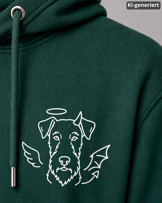 KI-generiertes Detailbild – Halo & Horns - Airedale Terrier