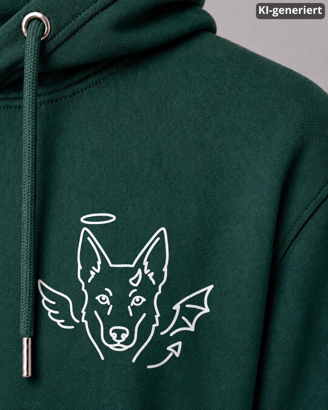 KI-generiertes Detailbild – Halo & Horns - Australian Kelpie