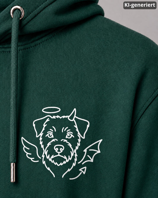 KI-generiertes Detailbild – Halo & Horns - Border Terrier