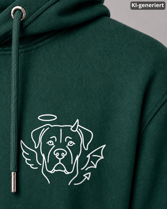 KI-generiertes Detailbild – Halo & Horns - Cane Corso