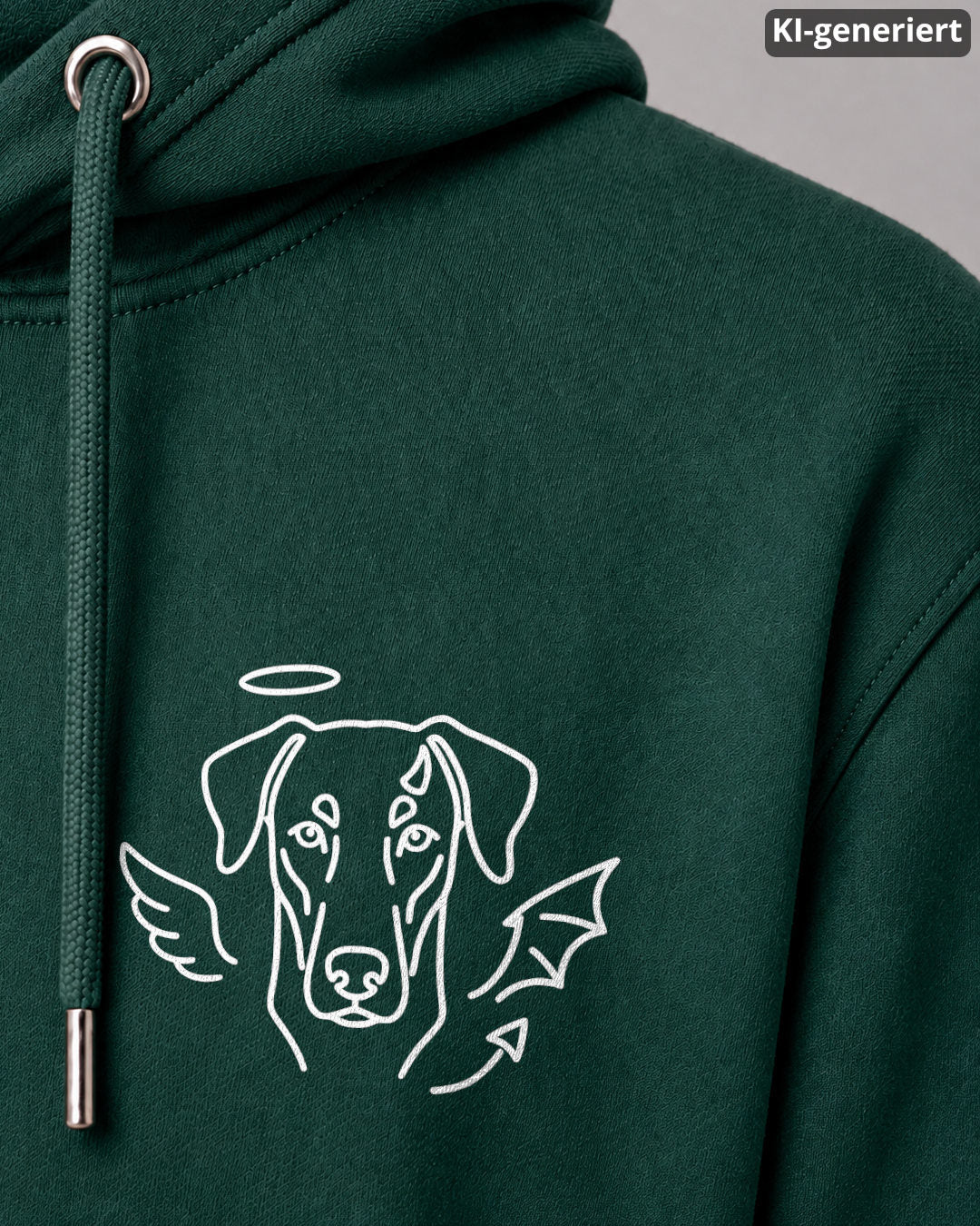 KI-generiertes Detailbild – Halo & Horns - Dobermann