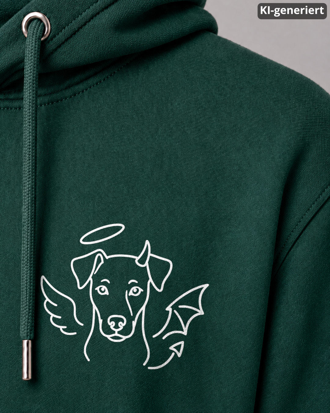 KI-generiertes Detailbild – Halo & Horns - Deutscher Pinscher