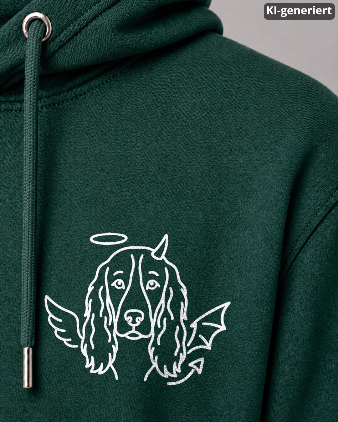 KI-generiertes Detailbild – Halo & Horns - English Springer Spaniel