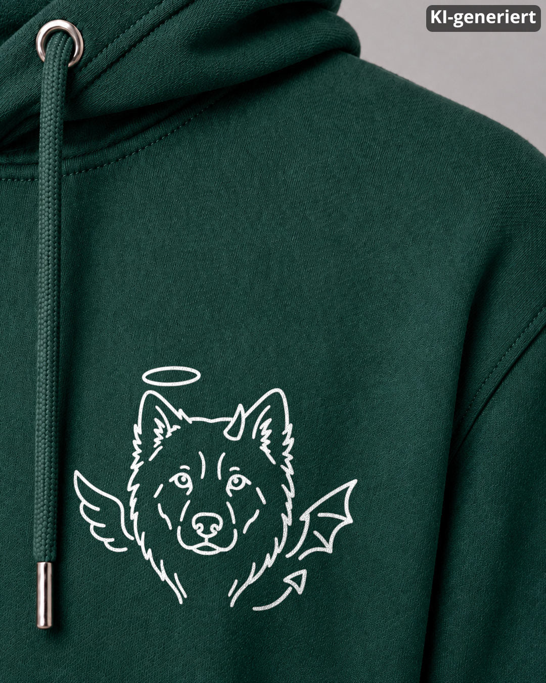 KI-generiertes Detailbild – Halo & Horns - Eurasier