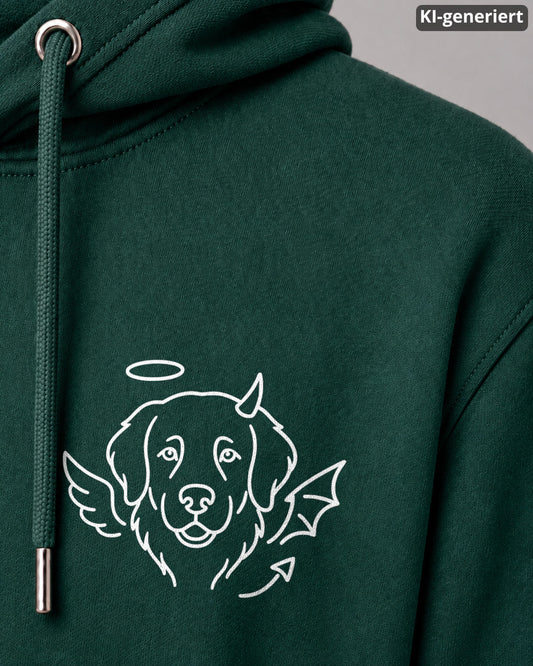 KI-generiertes Detailbild – Halo & Horns - Golden Retriever