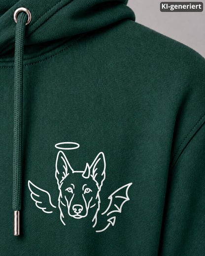 KI-generiertes Detailbild – Halo & Horns - Holländischer Schäferhund