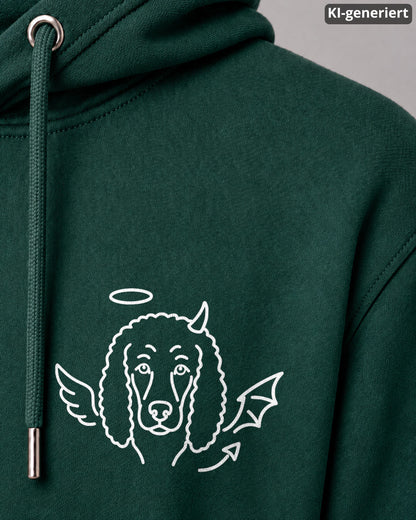 KI-generiertes Detailbild – Halo & Horns - Irish Water Spaniel