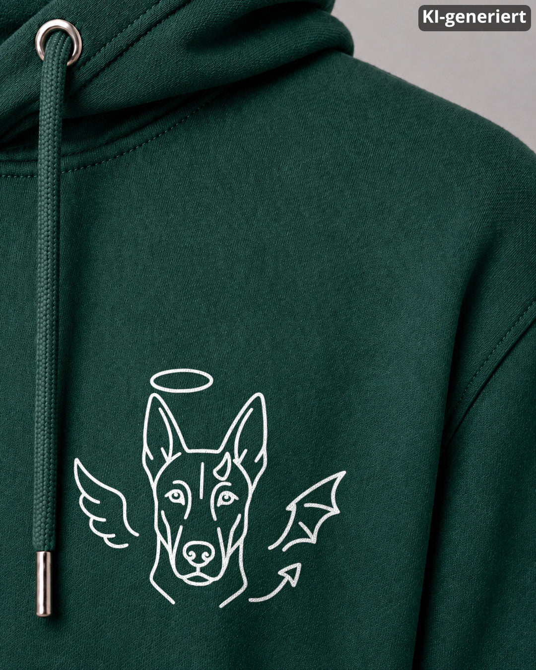 KI-generiertes Detailbild – Halo & Horns - Malinois