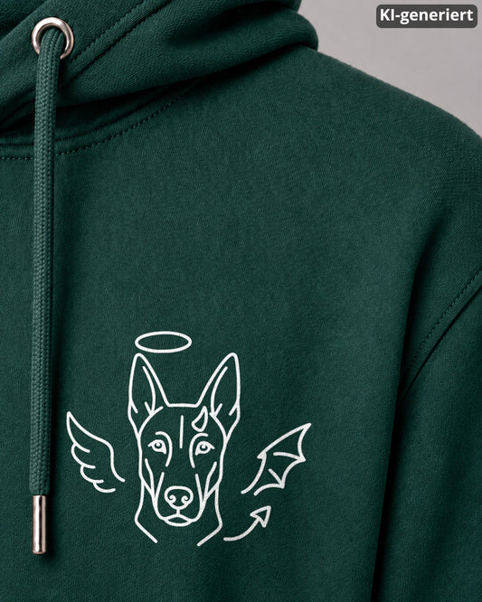 KI-generiertes Detailbild – Halo & Horns - Malinois