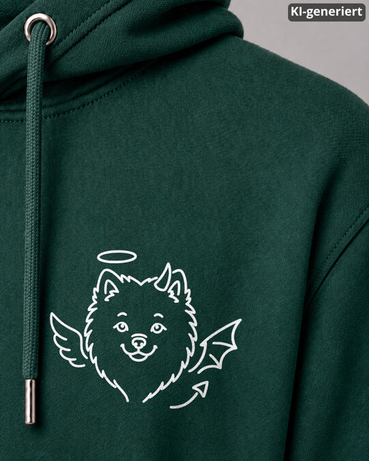 KI-generiertes Detailbild – Halo & Horns - Pomeranian