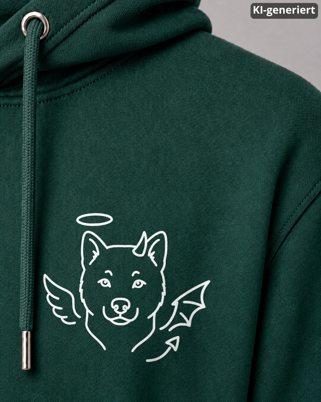 KI-generiertes Detailbild – Halo & Horns - Shiba Inu