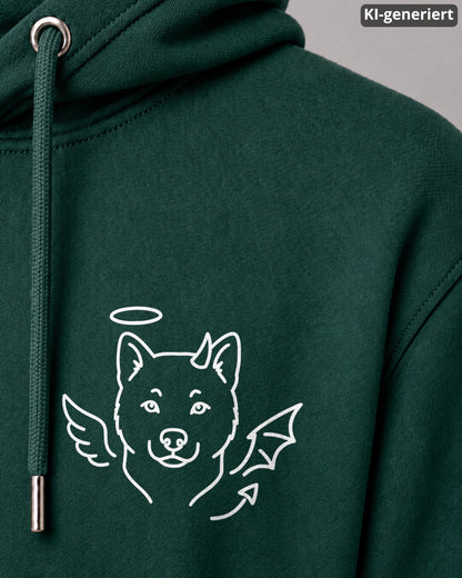 KI-generiertes Detailbild – Halo & Horns - Shiba Inu