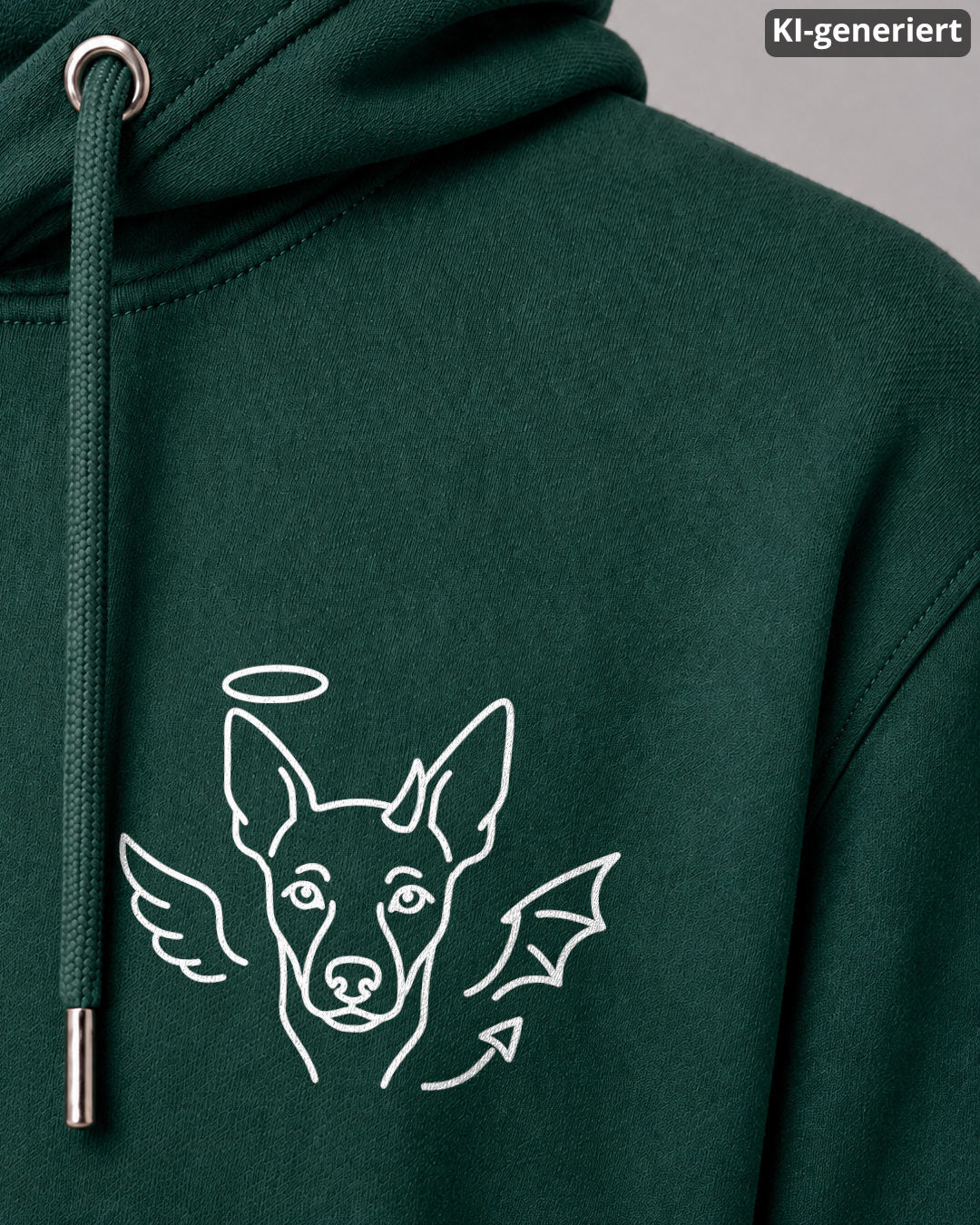 KI-generiertes Detailbild – Halo & Horns - Zwergpinscher