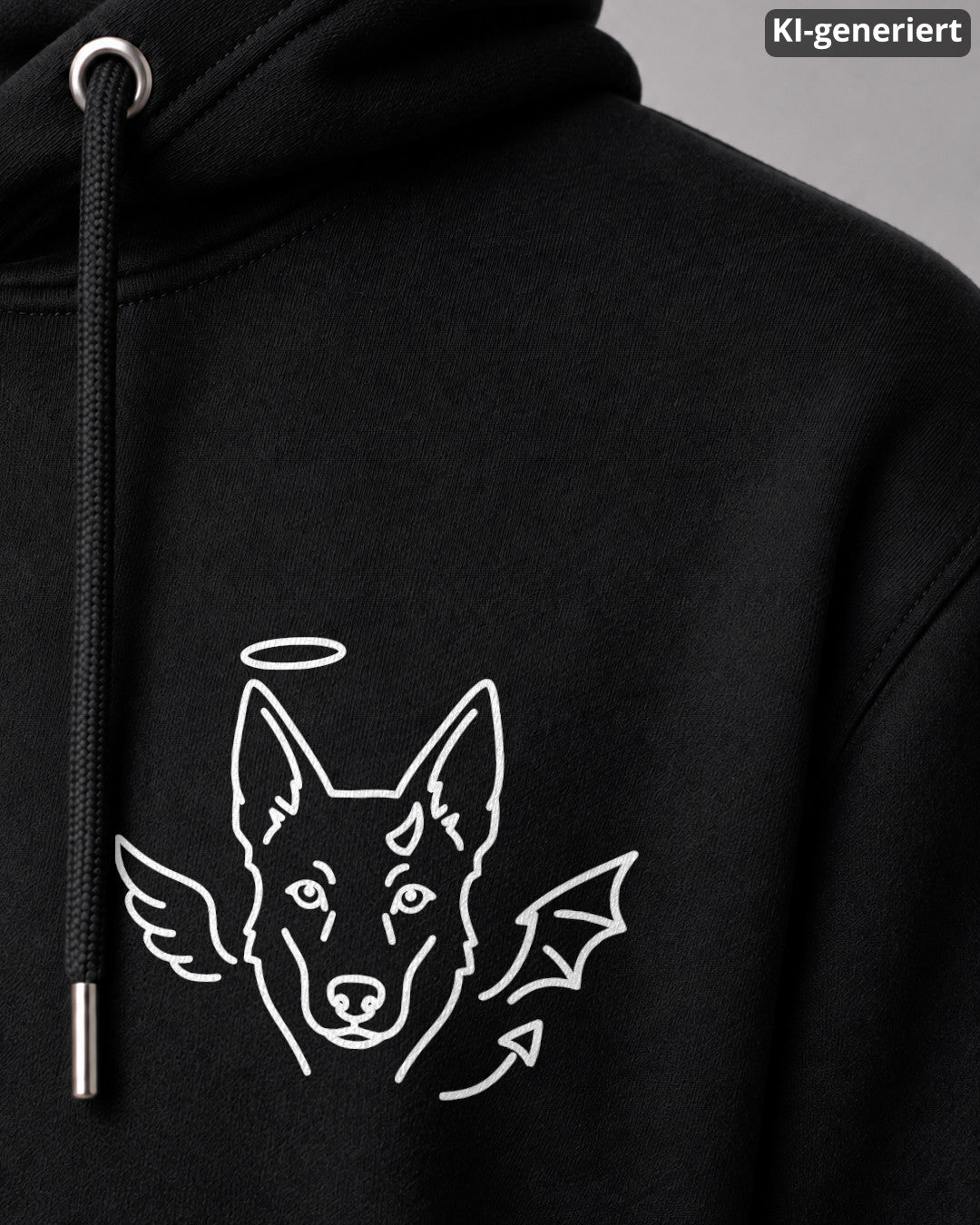 KI-generiertes Detailbild – Halo & Horns - Australian Kelpie