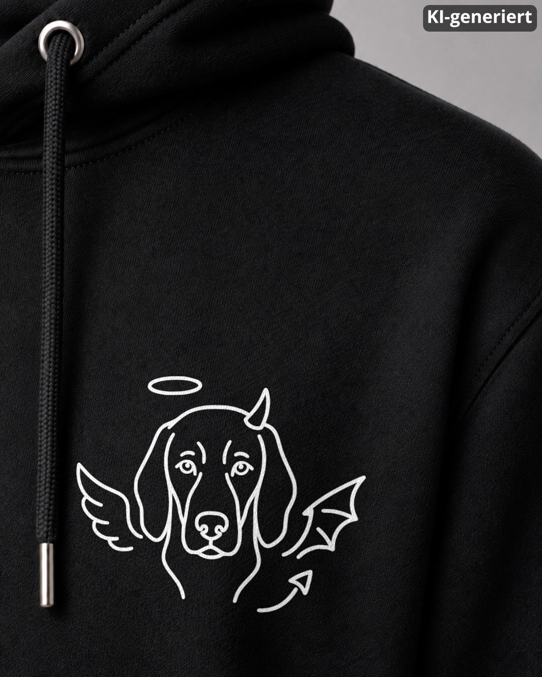 KI-generiertes Detailbild – Halo & Horns - Bayerischer Gebirgsschweißhund