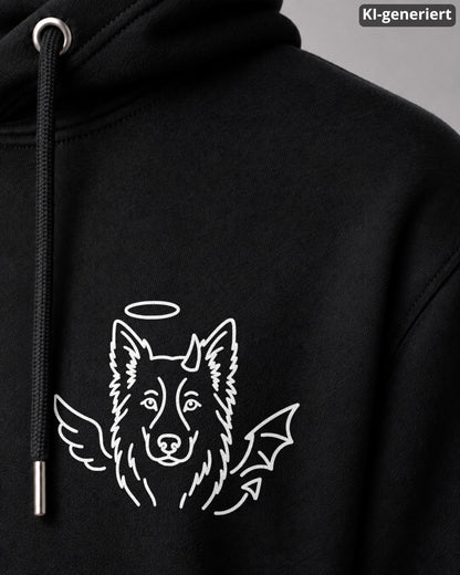 KI-generiertes Detailbild – Halo & Horns - Border Collie