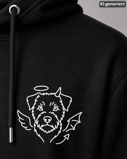 KI-generiertes Detailbild – Halo & Horns - Border Terrier