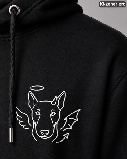 KI-generiertes Detailbild – Halo & Horns - Bullterrier
