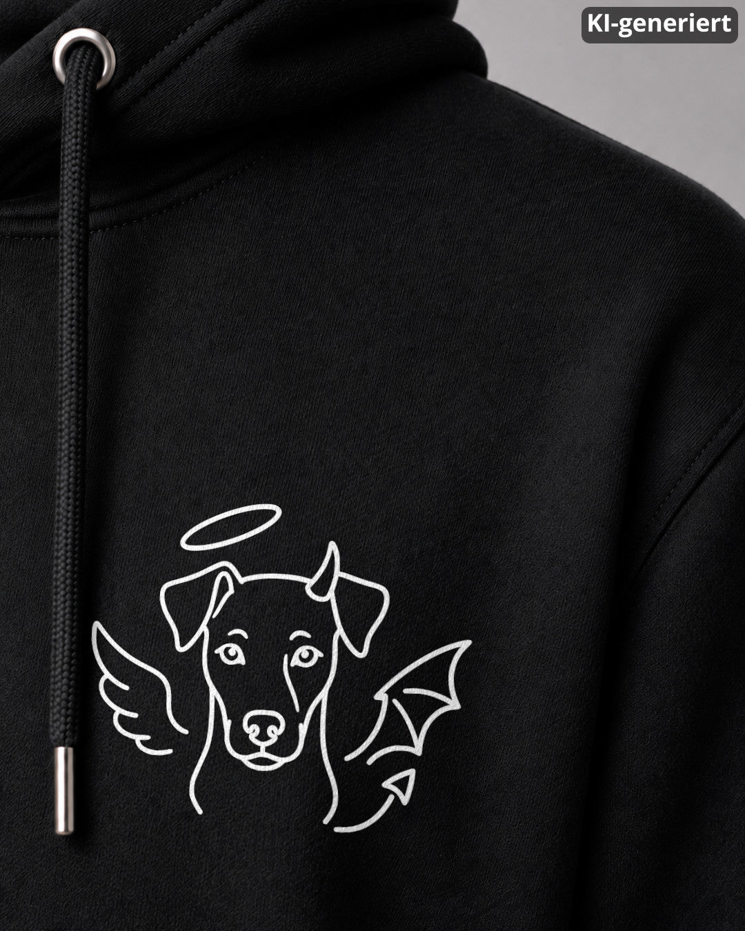 KI-generiertes Detailbild – Halo & Horns - Deutscher Pinscher