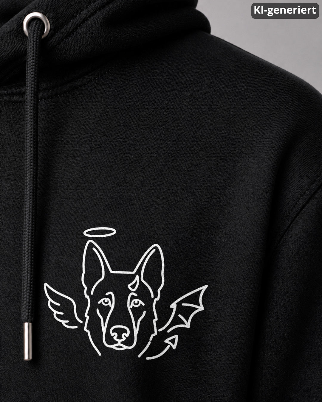 KI-generiertes Detailbild – Halo & Horns - Deutscher Schäferhund