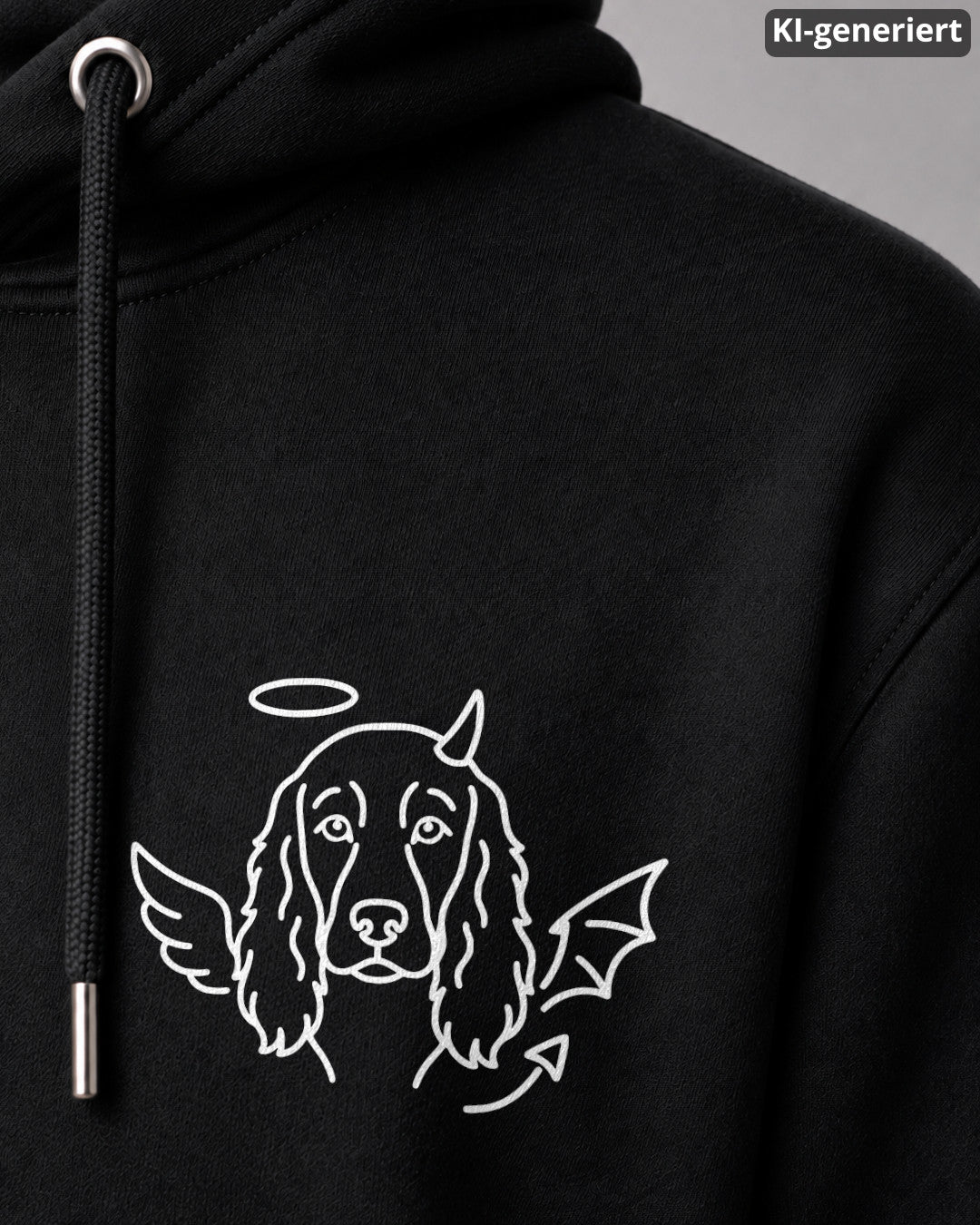 KI-generiertes Detailbild – Halo & Horns - Cocker Spaniel