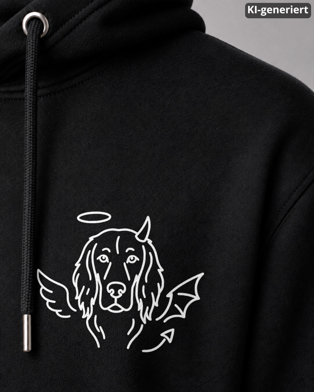 KI-generiertes Detailbild – Halo & Horns - English Setter