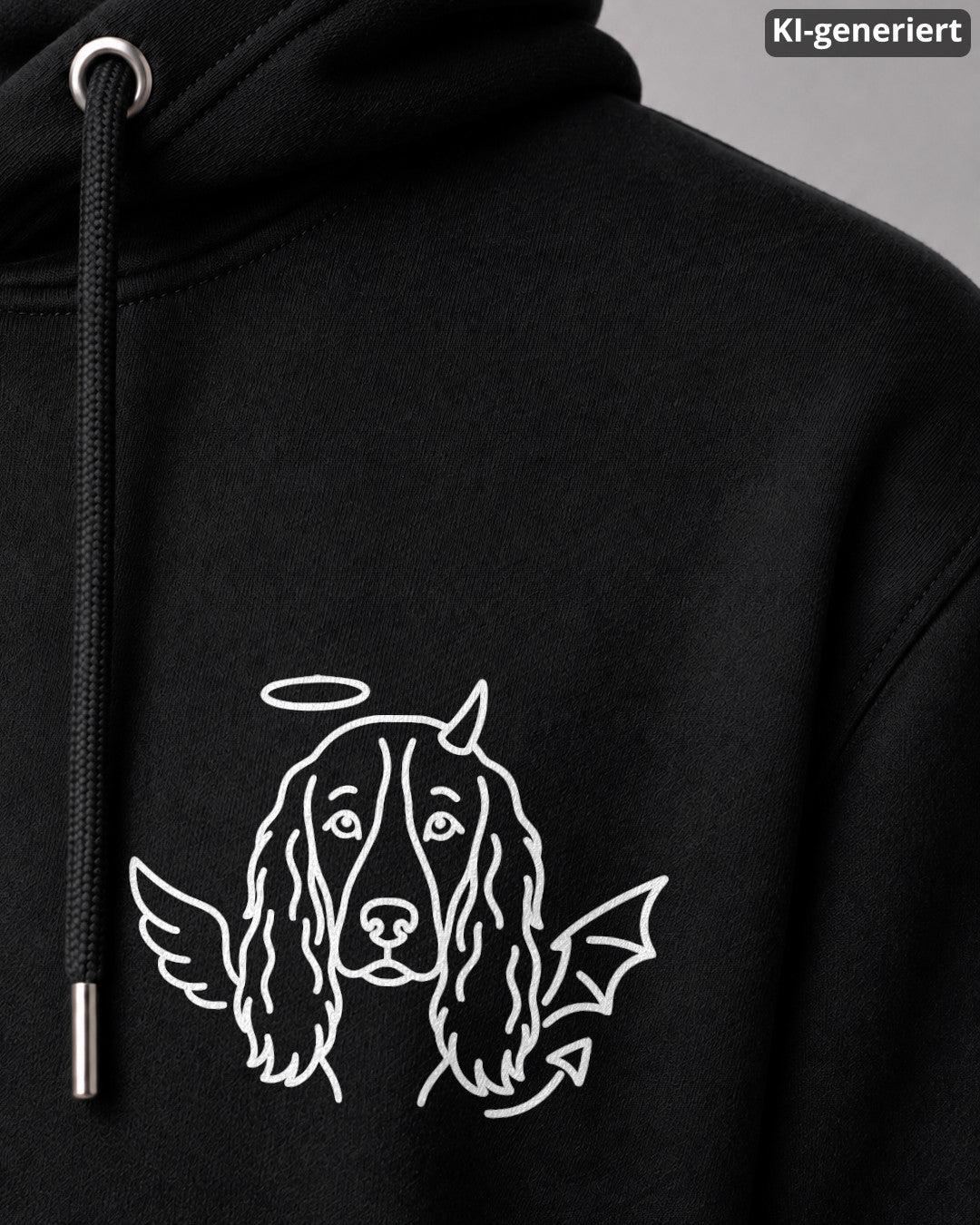 KI-generiertes Detailbild – Halo & Horns - English Springer Spaniel