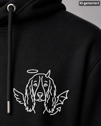 KI-generiertes Detailbild – Halo & Horns - English Springer Spaniel