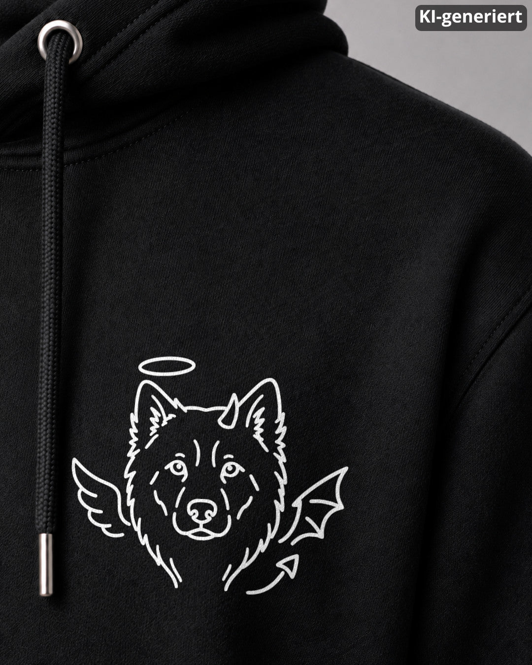 KI-generiertes Detailbild – Halo & Horns - Eurasier