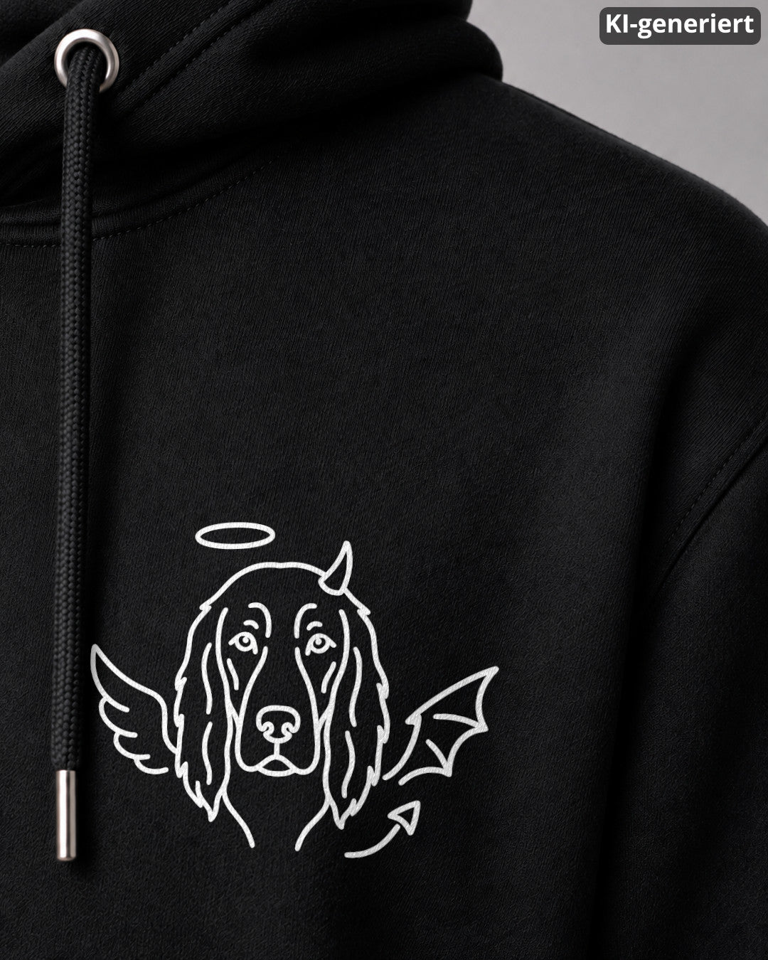 KI-generiertes Detailbild – Halo & Horns - Gordon Setter