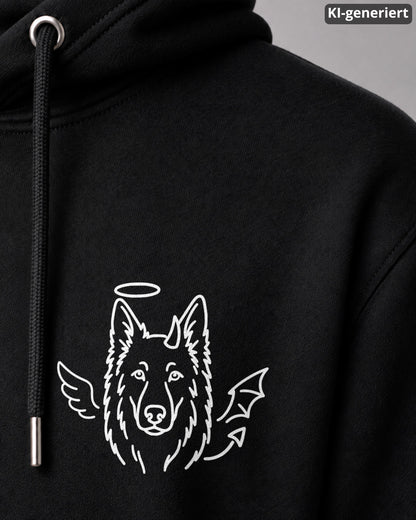 KI-generiertes Detailbild – Halo & Horns - Holländischer Schäferhund