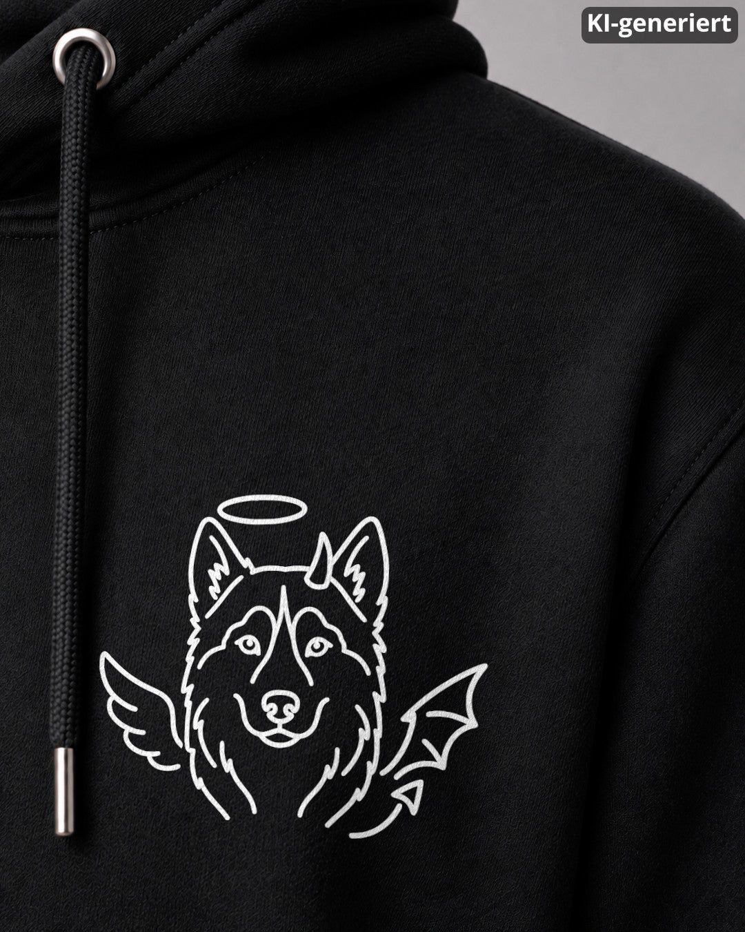 KI-generiertes Detailbild – Halo & Horns - Husky