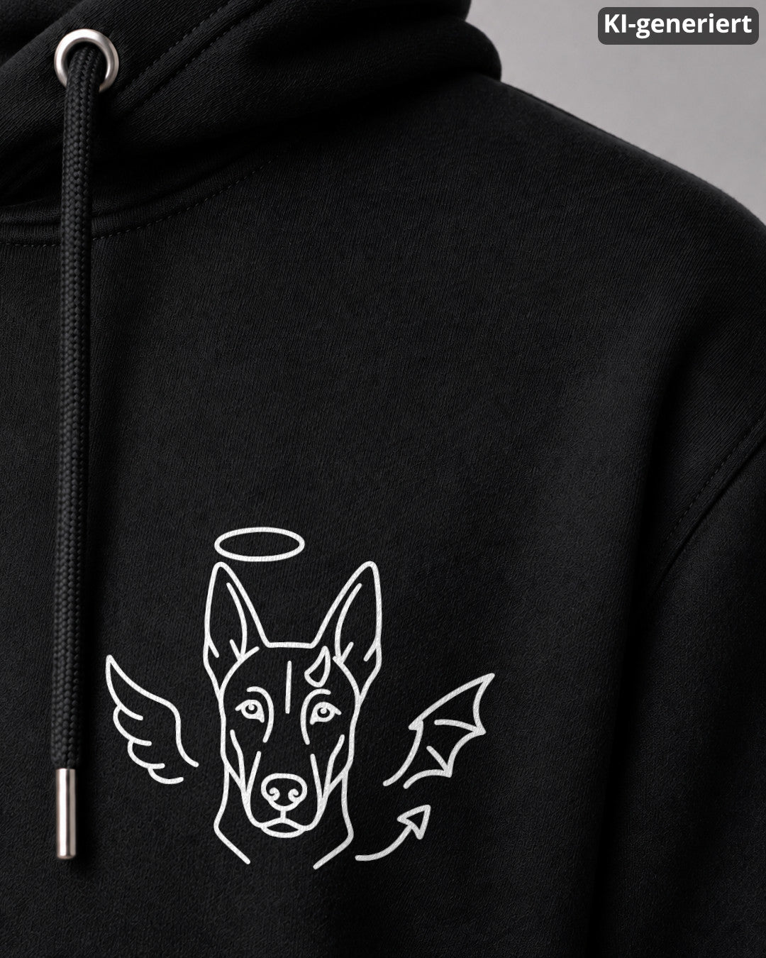 KI-generiertes Detailbild – Halo & Horns - Malinois