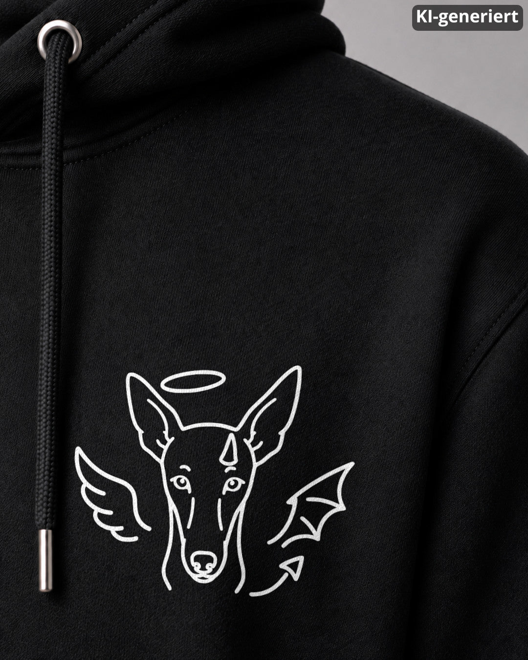 KI-generiertes Detailbild – Halo & Horns - Podenco